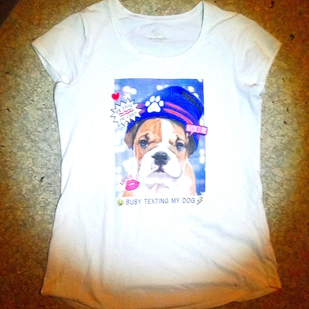 Little girls size 14 "Busy Texting My Dog" shirt